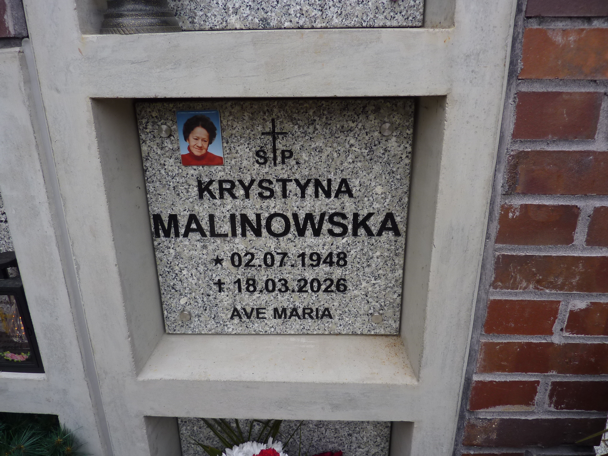 Krystyna MALINOWSKA 1948 Drezdenko - Grobonet - Wyszukiwarka osób pochowanych